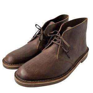Clarks Bushacre 2 Chukka Boots Men's Size 15 Brown Leather Cushion Comfort  NWOB